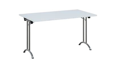 SLC 140 chrom skládací jednací stůl 1394x800, deska 25 mm, podnož chrom, deska bílá